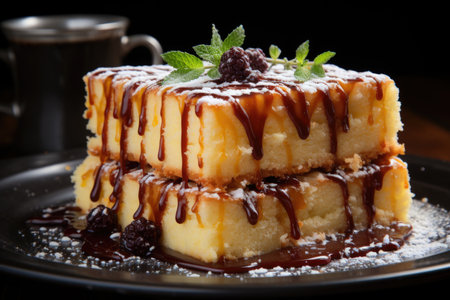 Traditional Brazilian Cake called Formiguiro Cake Vanilla Cake with Chocolate Gran, generative AIの素材
