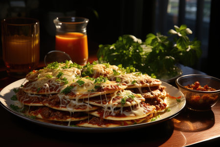 Pancakes with honey pancakes and berries traditional thin pancakes or crepes with , generative AIの素材