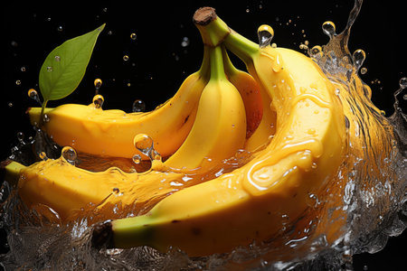 A banana and a little liquid are being dumped into it., generative AIの素材