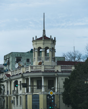 GEORGIA, POTI - December 15, 2020: Old architecture.のeditorial素材