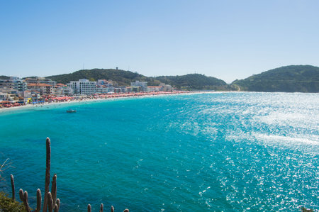 Beautiful blue ocean and sky at Arraial do Cabo, Rio de Janeiro - Brazilの写真素材