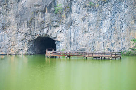 Bridge on river at Curitiba, Brazilの写真素材