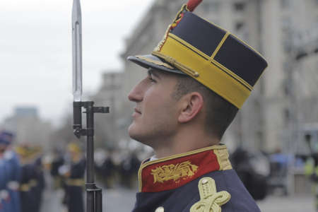 BUCHAREST, ROMANIA - NOVEMBER 29, 2015: More than 2,600 troops and defence agencies professionals with 360 military vehicles and weapon systems from the Ministry of National Defence, Ministry of Internal Affairs, Romanian Intelligence Service, Protection のeditorial素材