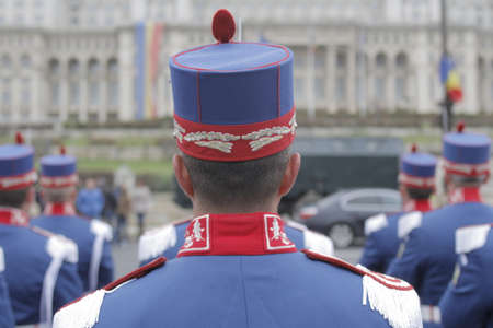 BUCHAREST, ROMANIA - NOVEMBER 29, 2015: More than 2,600 troops and defence agencies professionals with 360 military vehicles and weapon systems from the Ministry of National Defence, Ministry of Internal Affairs, Romanian Intelligence Service, Protection のeditorial素材