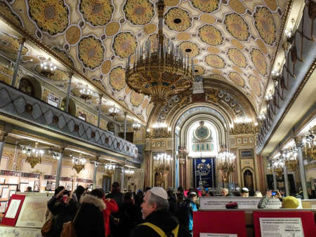 Bucharest, Romania, January 31, 2016: People are visiting the Jewish museum inside the Coral Temple in Bucharest.のeditorial素材