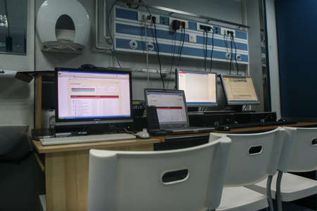 Bucharest, Romania, July 23, 2009: The coordination center of an emergency hospital.