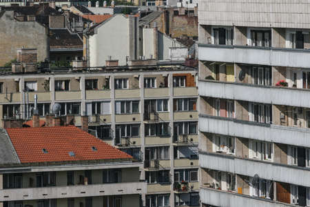 Budapest, Hungary, May 21, 2009: A residential quarter in the center of  Budapest.のeditorial素材