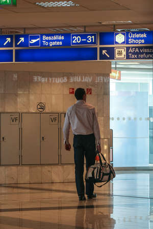 Budapest, Hungary, May 24, 2009: Indicators in the  Budapest Ferenc Liszt International Airport.のeditorial素材