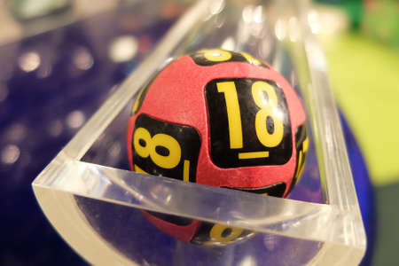 Image of lottery balls during extraction of the winning numbers.の写真素材