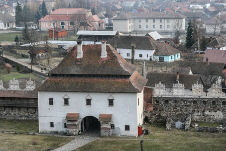 HARGHITA, ROMANIA - March 27, 2010: Architecture detail at the Lazarea Castle.のeditorial素材