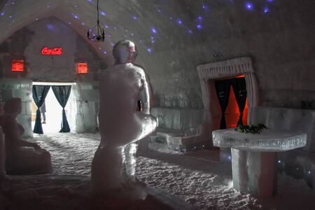 SIBIU, ROMANIA - March 13, 2010: Ice hotel, Balea lake, Fagaras mountains.のeditorial素材