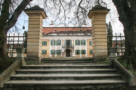 SIBIU, ROMANIA - March 13, 2010: Old Palace Brukenthal Avrig in Romania.のeditorial素材