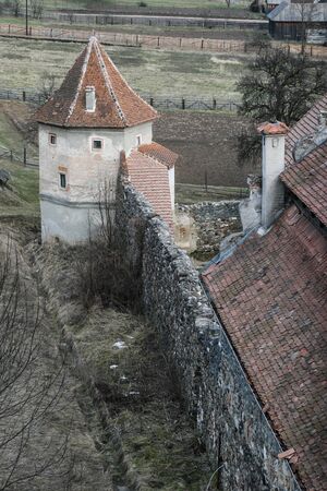 HARGHITA, ROMANIA - March 27, 2010: Architecture detail at the Lazarea Castle.のeditorial素材
