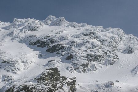 SIBIU, ROMANIA - March 13, 2010: Photo of Fagaras mountains near Balea Lake.のeditorial素材