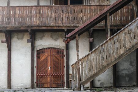 HARGHITA, ROMANIA - March 27, 2010: Architecture detail at the Lazarea Castle.のeditorial素材