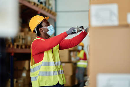African American worker in virtual reality