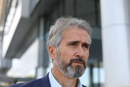 senior business men in front officeの写真素材