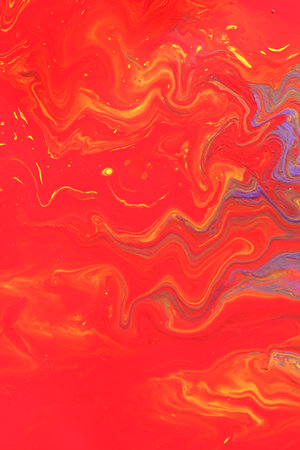red, yellow and purple abstract acrylic paintingの写真素材
