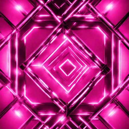 Abstract geometric background with glowing lines and triangles. 3d rendering.の素材
