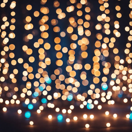 Abstract circular bokeh background of Christmas lights. Vintage filtered.の素材