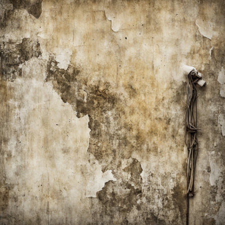 Old wall with a rope on it. Background. No: D.の素材