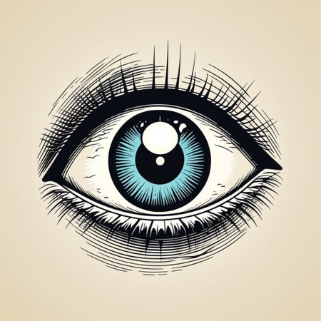 Eye. Hand drawn vector illustration in vintage engraving style.の素材