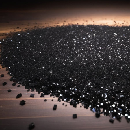 Glittering abstract black background. Christmas and New Year conceptの素材