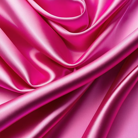 Smooth elegant pink silk or satin texture can be used as backgroundの素材