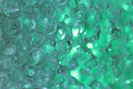 abstract green background of hydrogel balls, macro photoの写真素材