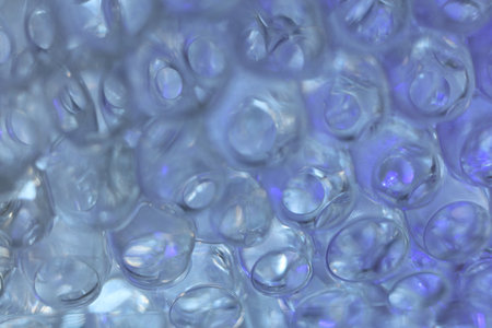 hydrogel balls in water. macro photographyの写真素材