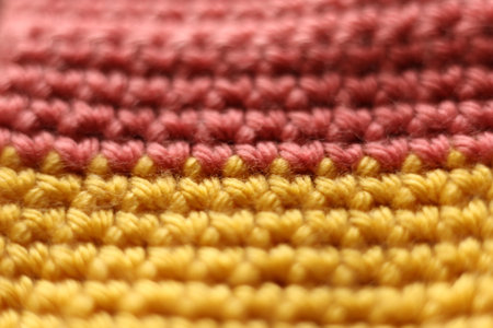 Colorful crochet background close-up. Selective focus.の写真素材