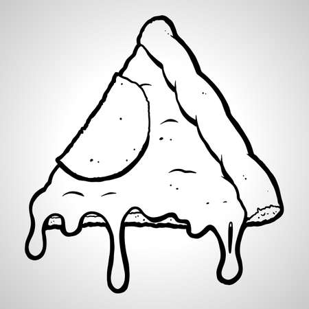 Pizza Slice Icon Symbol Arrow with Cheese Pepperoni and Crust logoのイラスト素材