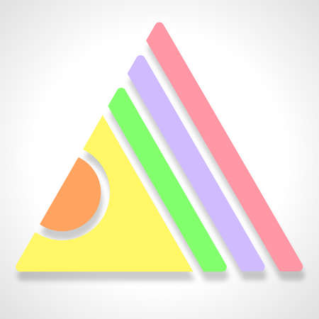 Pizza Slice Icon Symbol Arrow with Cheese Pepperoni and Crust logoのイラスト素材