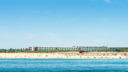 VidaMar Resort Hotel beach view from the sea Algarve, Portugal, Europe.のeditorial素材