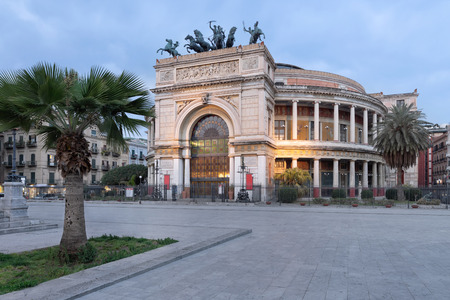The Politeama Theatre is a theatre in Palermo. Located in the central Piazza Ruggero Settimo and represents the second most important theatre of the city after the Teatro Massimo. It houses the Orchestra Sinfonica Sicilianaのeditorial素材
