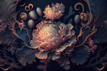 3D surreal illustration. Sacred geometry. Mysterious psychedelic relaxation pattern. Fractal abstract texture. Digital artwork graphic astrology magicの素材