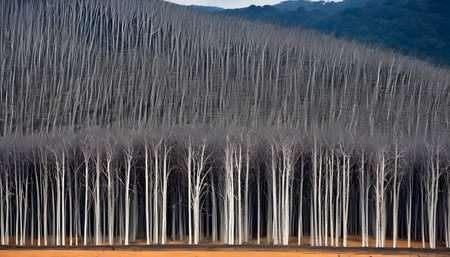 Forest of poplars in the south of Chile, South Americaの素材