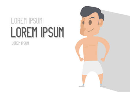 Greeting Card Naked Manのイラスト素材