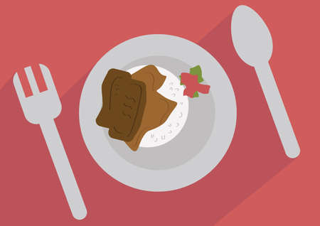 Padang Rice Culinary Indonesian Foodのイラスト素材