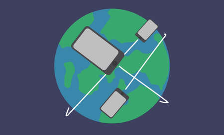 Smart Phone Distribution Over the Worldのイラスト素材