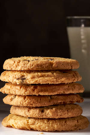 homemade cookies with chocolate chipsの写真素材