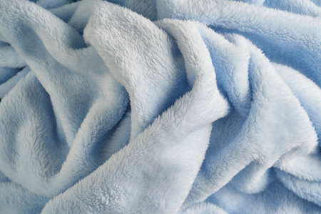 light blue fabric texture background wallpaper close upの写真素材
