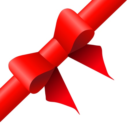 Gift red ribbon and bowのイラスト素材