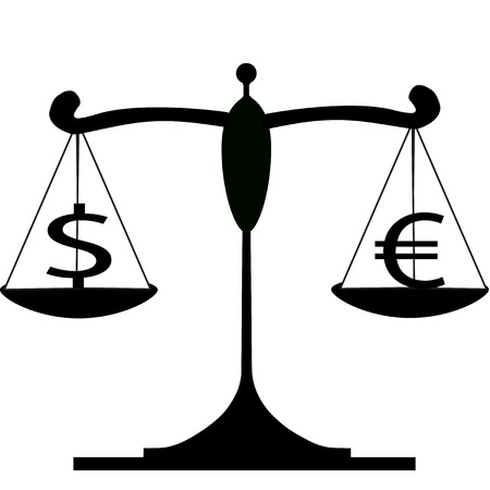 Balance with dollar and euroのイラスト素材