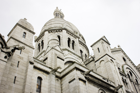 Basilica of the Sacre Coeur closeup, Paris, Franceの写真素材