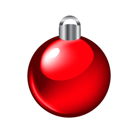 Red Christmas ball isolated on whiteのイラスト素材