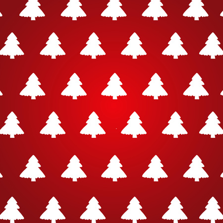 White Christmas tree on red backgroundのイラスト素材