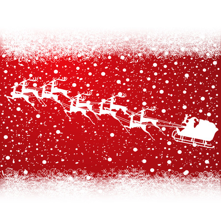 Santa claus sleighのイラスト素材