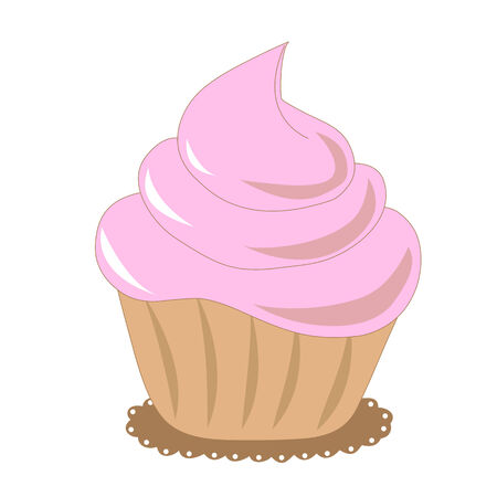 Pink cupcakeのイラスト素材