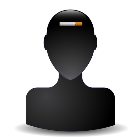 Head silhouette smokerのイラスト素材
